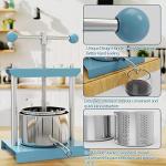 SQUEEZE master Cheese Tincture Herb Fruit Wine Manual Press -0.53Gallon/ 2 Litre-Power Ball Handle-Stainless Steel & Iron for Juice, Cider,Wine,Olive Oil-Blue