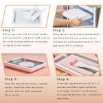 At Home Rolled Ice Cream Maker Kit, Instant Freeze Plate with 2 Scrapers,DIY Stainless Steel Ice Cream Makers Tray for Fun Freezer Desserts (White)