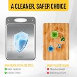 Nexolus 2 Pack Titanium Cutting Board Set, Large Double Sided - 16x11" + 14x9" - Stainless Steel Cutting Board for kitchen with Deep Juice Groove, Built-In Measurement Scale & Easy to Clean