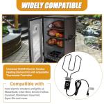 Upgrade 1650W Electric Smoker Heating Element with Adjustable Thermostat Controller, Universal Replacement Parts for Smoke Hollow, Charbroil, Dyna-Glo, Masterbuilt, Cuisinart etc Electric Smoker Grill
