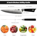 SHAN ZU Damascus Chef Knife 8 inch, 67-Layer High Carbon Steel Kitchen Knife Ultra Sharp Japanese Chef Knives, Professional Kitchen Utility Knives with G10 Ergonomic Handle/Gift Box