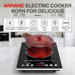 Electric Cooktop Single Burner Portable Stove 1800W 110v -120v Countertop Hot Plates Electric Plug in, Touch Control, Child Lock, 9 Power Levels Low Noise, 4 Hour-Timer Infrared Cooktop