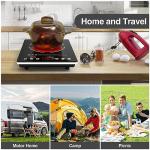 Electric Cooktop Single Burner Portable Stove 1800W 110v -120v Countertop Hot Plates Electric Plug in, Touch Control, Child Lock, 9 Power Levels Low Noise, 4 Hour-Timer Infrared Cooktop