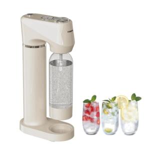 Sparkling Water Maker for Home, Soda Streaming Maker with 2 BPA free Bottles(1L + 0.5L) Carbonated Water Seltzer Fizzy Drink Machine, Compatible with Screw-in 60L CO2 Carbonator(NOT Included) (Cream)