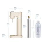 Sparkling Water Maker for Home, Soda Streaming Maker with 2 BPA free Bottles(1L + 0.5L) Carbonated Water Seltzer Fizzy Drink Machine, Compatible with Screw-in 60L CO2 Carbonator(NOT Included) (Cream)