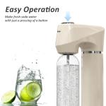 Sparkling Water Maker for Home, Soda Streaming Maker with 2 BPA free Bottles(1L + 0.5L) Carbonated Water Seltzer Fizzy Drink Machine, Compatible with Screw-in 60L CO2 Carbonator(NOT Included) (Cream)