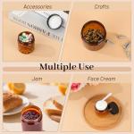 AuroTrends 2oz Amber Plastic Jars with Lids 24Pack, Small Salve Containers Ideal for Creams, Candles, Accessories and DIY Lotions, White Stickers and Spatula Included (60ml, Set of 24）