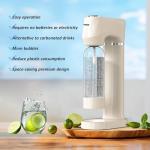 Sparkling Water Maker for Home, Soda Streaming Maker with 2 BPA free Bottles(1L + 0.5L) Carbonated Water Seltzer Fizzy Drink Machine, Compatible with Screw-in 60L CO2 Carbonator(NOT Included) (Cream)