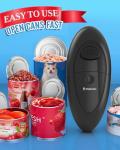 Electric Can Opener Easily Open All Can Sizes with Fast Speed & Smooth Edge, Food-Safe and Battery Operated Can Openers for Kitchen, Automatic Can Opener Hands Free (Black) (Black)