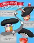 Electric Can Opener Easily Open All Can Sizes with Fast Speed & Smooth Edge, Food-Safe and Battery Operated Can Openers for Kitchen, Automatic Can Opener Hands Free (Black) (Black)