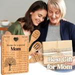 Christmas Gifts for Mom - "Recipe for a Special Mom" Mom Christmas Gifts Cutting Board Set, Bamboo-Made Engraved Utensil Set, Mom Birthday Gifts, Christmas Decorations