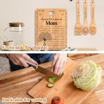 Christmas Gifts for Mom - "Recipe for a Special Mom" Mom Christmas Gifts Cutting Board Set, Bamboo-Made Engraved Utensil Set, Mom Birthday Gifts, Christmas Decorations