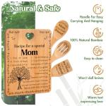 Christmas Gifts for Mom - "Recipe for a Special Mom" Mom Christmas Gifts Cutting Board Set, Bamboo-Made Engraved Utensil Set, Mom Birthday Gifts, Christmas Decorations