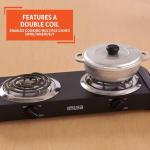 IMUSA Electric Double Burner 1750-Watts, Black