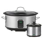 Kenmore 7 Quart Slow Cooker with Diper - Crock pot With Programmable Settings, Digital Controls, Large Capacity for Family Meals, Dishwasher-Safe Stoneware, Warm Rice & Sous Vide Stew