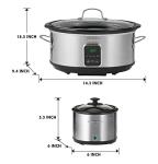 Kenmore 7 Quart Slow Cooker with Diper - Crock pot With Programmable Settings, Digital Controls, Large Capacity for Family Meals, Dishwasher-Safe Stoneware, Warm Rice & Sous Vide Stew