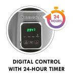 Kenmore 7 Quart Slow Cooker with Diper - Crock pot With Programmable Settings, Digital Controls, Large Capacity for Family Meals, Dishwasher-Safe Stoneware, Warm Rice & Sous Vide Stew