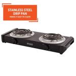 IMUSA Electric Double Burner 1750-Watts, Black