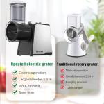 5-In-1 Electric Cheese Grater,300W Salad Maker,Electric Grater for Block Cheese,Kitchen Electric Food Slicer Shredder,Chopper for Vegetables Cucumber Carrots Cabbage Nuts(Black)