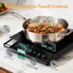 JollyOne Single Burner Induction Cooktop, ETL-Certified 1800W Portable Induction Cooktop Large 8 inch Heating Coil, 12 Temp Settings up to 465℉ Electric Stove Hot Plate with 3 Hour Timer, Safety Lock
