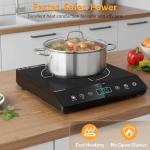 JollyOne Single Burner Induction Cooktop, ETL-Certified 1800W Portable Induction Cooktop Large 8 inch Heating Coil, 12 Temp Settings up to 465℉ Electric Stove Hot Plate with 3 Hour Timer, Safety Lock