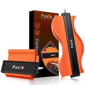 Contour Gauge (12+5 Inch) with Lock, Super Contour Duplicator Gauge Shape and Outline Tool Woodworking Tools Christmas Gifts for Men Dad Husband Him Tools for Men Construction Ruler Outline Angle Tool