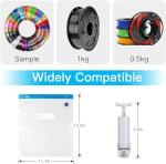 YOOPAI Filament Storage Bag Vacuum Kit-20Pack Cleaning Drying Sealed Bags for 3D Printer Filament with Desiccants/Humidity Indicator Cards/Hand Pump (Plastic 13.2 x 12.7inch)