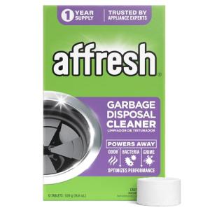 Affresh Garbage Disposal Cleaner, Helps Power Away Odor Causing Bacteria, Debris & Grime in Grind Chamber, Impeller & Drain Pipe, 12 Tablets, 1 Year Supply