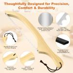 FTCIRA Bread Knife for Homemade Bread – 16" Walnut Bow Bread Cutter with Ultra-Sharp Serrated Stainless Steel Blade, Sourdough Bread Knife for Bagels, Baguettes, and Rustic Loaves - Wood Color