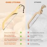 FTCIRA Bread Knife for Homemade Bread – 16" Walnut Bow Bread Cutter with Ultra-Sharp Serrated Stainless Steel Blade, Sourdough Bread Knife for Bagels, Baguettes, and Rustic Loaves - Wood Color