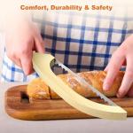 FTCIRA Bread Knife for Homemade Bread – 16" Walnut Bow Bread Cutter with Ultra-Sharp Serrated Stainless Steel Blade, Sourdough Bread Knife for Bagels, Baguettes, and Rustic Loaves - Wood Color