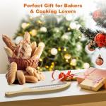 FTCIRA Bread Knife for Homemade Bread – 16" Walnut Bow Bread Cutter with Ultra-Sharp Serrated Stainless Steel Blade, Sourdough Bread Knife for Bagels, Baguettes, and Rustic Loaves - Wood Color