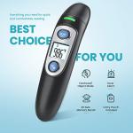 Infrared Thermometer for Adults,Forehead and Ear Thermometer for Fever, Babies, Children, Adults, Indoor and Outdoor Use (Black)
