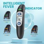 Infrared Thermometer for Adults,Forehead and Ear Thermometer for Fever, Babies, Children, Adults, Indoor and Outdoor Use (Black)