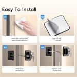 4 Pack Refrigerator Locks with Keys for Kids, Toddlers and Adults, Self Adhesive Child & Baby Proofing Fridge Latch for Double Door, French Door, Cabinets and Drawers, Oven, Windows (Patent)