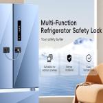 4 Pack Refrigerator Locks with Keys for Kids, Toddlers and Adults, Self Adhesive Child & Baby Proofing Fridge Latch for Double Door, French Door, Cabinets and Drawers, Oven, Windows (Patent)