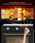 24 Inch Built-in Electric Single Wall Oven, 2.5 Cu.ft Stainless Steel Convection Oven with 8 Cooking Functions, Mechanical Knob Control, 500℉ Max Temperature, 3-Layer Tempered Glass Door, Easy to Clea