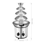 4 Tier Chocolate Fountain Machine,Commercial Stainless Steel Electric Chocolate Melting Fountain Machine, Prevent Splashing, 1.8L/60.86Oz Large Capacity, for Parties, Birthdays, Gatherings
