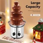4 Tier Chocolate Fountain Machine,Commercial Stainless Steel Electric Chocolate Melting Fountain Machine, Prevent Splashing, 1.8L/60.86Oz Large Capacity, for Parties, Birthdays, Gatherings