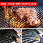 Electric Rechargeable Grill Brush,Grill Cleaner for Outdoor Grill with 800 RPM Motor - Bristle Stainless Steel Grill Cleaner with LED Light for BBQ, Heavy Duty Grill Cleaning Tool（Black）