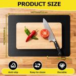 Upgraded 10” x 15” Non-Adhesive Non-Slip Cutting Board Mat, Multi-Purpose Non-Slip Pad for Chefs & Home Cooks, Safety Grip Mat Under Kitchen Cutting Boards, Drawer Liners (Black, 1 Pack)
