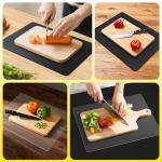 Upgraded 10” x 15” Non-Adhesive Non-Slip Cutting Board Mat, Multi-Purpose Non-Slip Pad for Chefs & Home Cooks, Safety Grip Mat Under Kitchen Cutting Boards, Drawer Liners (Black, 1 Pack)