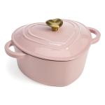 Heart-Shaped Pink Cast Iron Dutch Oven, 2-Quart