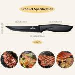 targzier Premium Steak Knives, Steak Knives Set of 6,Black,Stainless Steel Steak Knife Set,Razor-Sharp Serrated Steak Knife,Durable Steak Knifes,Ergonomic Handle,Dishwasher Safe Steak Knifes