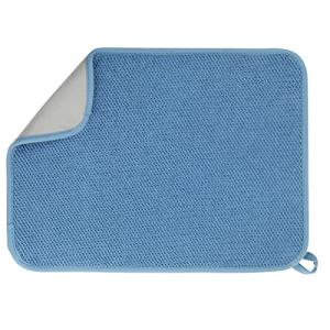 GeeRic Christmas Microfiber Dish Drying Mat, Super Absorbent Kitchen Dish Drying Pad for New Year Gift, Reversible for Countertop, 12 * 16 inch Blue