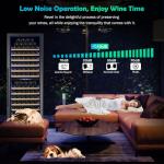 200 Bottle Dual Zone Wine Fridge – 24 Inch Large Capacity Wine Cooler Refrigerator Freestanding/Built-In with Upgraded Compressor, Low-Noise Wine Cellar & Intelligent Temperature Control - Black