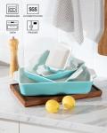 Sweejar Ceramic Bakeware Set of 4, Casserole Dishes for Oven, Rectangular Baking Dish with Handles, Lasagna Pans Deep for Cooking, Gratin, Roasting, Banquet and Daily Use (Turquoise)