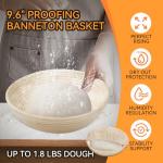 Cast Iron Dutch Oven for Bread Baking, Banneton Bread Proofing Basket Sourdough Bread Baking Supplies, 2-in-1 Dutch Oven Pot with Skillet Lid Cooking Pan Handles Lame, 5QT