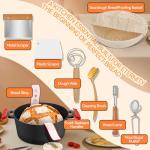 Cast Iron Dutch Oven for Bread Baking, Banneton Bread Proofing Basket Sourdough Bread Baking Supplies, 2-in-1 Dutch Oven Pot with Skillet Lid Cooking Pan Handles Lame, 5QT