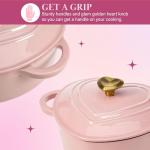 Heart-Shaped Pink Cast Iron Dutch Oven, 2-Quart